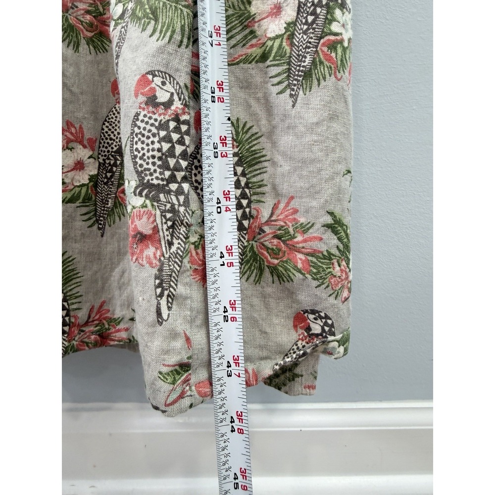 Bombay Paisley Tropical Parrot Print Button Front Midi Dress Small Cottagecore - Picture 9 of 9